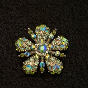 Vintage Joan Rivers Iridescent Flower Brooch